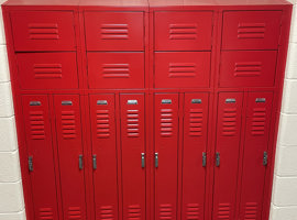 Lakeview Elementary, Schaumburg, IL - Electrostatic Painting of Lockers