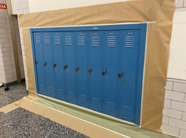 Shaker Heights CSD, High School, Shaker Heights, OH Electrostatic Painting of Lockers