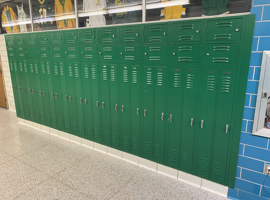 Amherst Steele High School, Amherst, OH Electrostatic Painting of Lockers