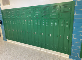 Amherst Steele High School, Amherst, OH Electrostatic Painting of Lockers