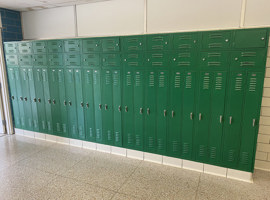 Amherst Steele High School, Amherst, OH Electrostatic Painting of Lockers