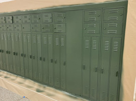 Amherst Steele High School, Amherst, OH Electrostatic Painting of Lockers