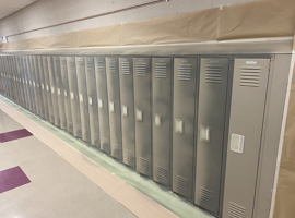 Avon Heritage Elementary School, Avon, Ohio Electrostatic Locker Painting