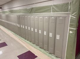 Avon Heritage Elementary School, Avon, Ohio Electrostatic Locker Painting