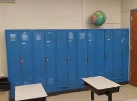 Bates Elementary School, Louisville, KY Electrostatic Painting of Lockers