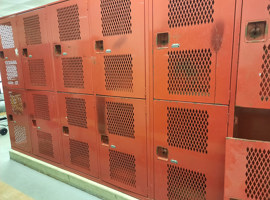 Benton High School, Benton, IL Electrostatic Painting of Lockers