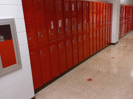 Blake Elementary School, Louisville, KY - Electrostatic Painting of Lockers