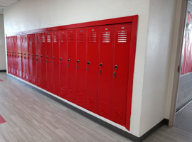 Bunker Hill Community Unit School District #8, Bunker Hill, IL - Electrostatic Painting of Lockers