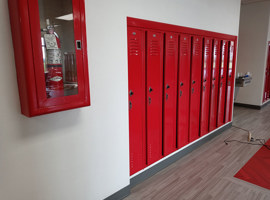 Bunker Hill Community Unit School District #8, Bunker Hill, IL - Electrostatic Painting of Lockers