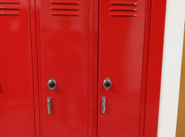 Bunker Hill Community Unit School District #8, Bunker Hill, IL - Electrostatic Painting of Lockers