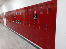 Bunker Hill Community Unit School District #8, Bunker Hill, IL - Electrostatic Painting of Lockers