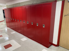 Columbiana High School, Columbiana, OH Electrostatic Painting of Lockers