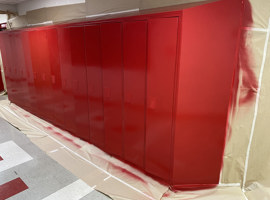 Columbiana High School, Columbiana, OH Electrostatic Painting of Lockers