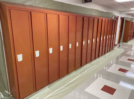 Columbiana High School, Columbiana, OH Electrostatic Painting of Lockers