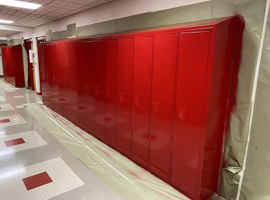 Columbiana High School, Columbiana, OH Electrostatic Painting of Lockers