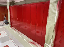 Columbiana High School, Columbiana, OH Electrostatic Painting of Lockers