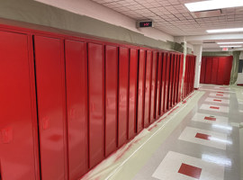 Columbiana High School, Columbiana, OH Electrostatic Painting of Lockers