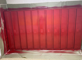 Columbiana High School, Columbiana, OH Electrostatic Painting of Lockers