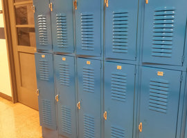 Crums Lane Elementary School, Louisville, KY Electrostatic Painting of Lockers
