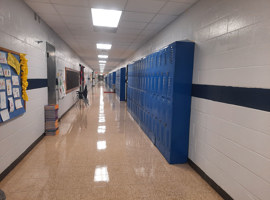 Crums Lane Elementary School, Louisville, KY Electrostatic Painting of Lockers