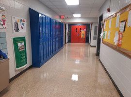 Crums Lane Elementary School, Louisville, KY Electrostatic Painting of Lockers