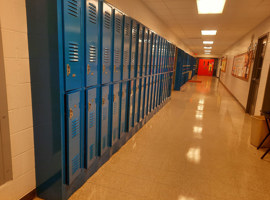 Crums Lane Elementary School, Louisville, KY Electrostatic Painting of Lockers