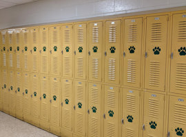 Crums Lane Elementary School, Louisville, KY Electrostatic Painting of Lockers