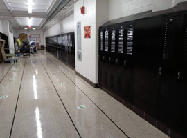 Robert Frost Sixth Grade Academy, Louisville, KY - Electrostatic Painting of Lockers