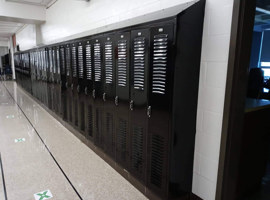 Robert Frost Sixth Grade Academy, Louisville, KY - Electrostatic Painting of Lockers