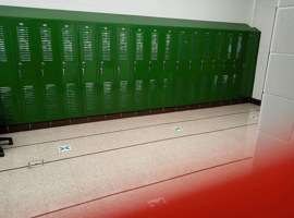 Robert Frost Sixth Grade Academy, Louisville, KY - Electrostatic Painting of Lockers