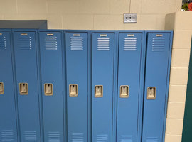 Gladiola Elementary School, Wyoming, MI Electrostatic Painting of Lockers