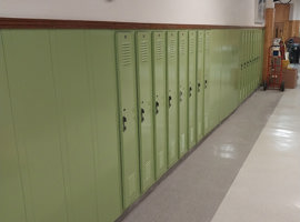 Jefferson Elementary School, Davenport, IA - Electrostatic Painting of Lockers