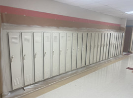 Kirk Middle School, East Cleveland, OH Electrostatic Painting of Lockers