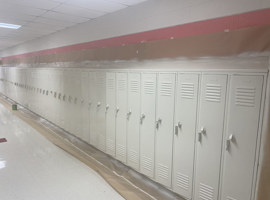 Kirk Middle School, East Cleveland, OH Electrostatic Painting of Lockers