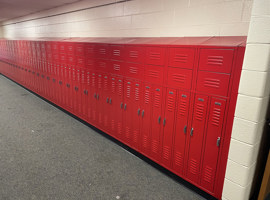 Lakeview Elementary, Schaumburg, IL - Electrostatic Painting of Lockers