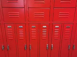 Lakeview Elementary, Schaumburg, IL - Electrostatic Painting of Lockers