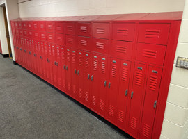 Lakeview Elementary, Schaumburg, IL - Electrostatic Painting of Lockers