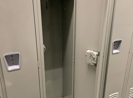 Lenawee Christian School, Adrian, MI Electrostatic Painting of Lockers