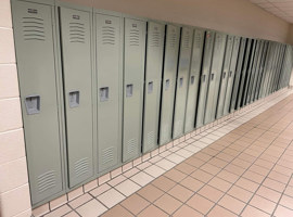 Lenawee Christian School, Adrian, MI Electrostatic Painting of Lockers