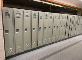 Lenawee Christian School, Adrian, MI Electrostatic Painting of Lockers