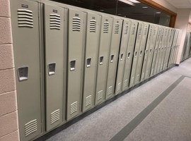 Lenawee Christian School, Adrian, MI Electrostatic Painting of Lockers