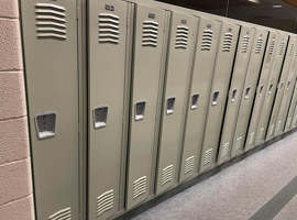 Lenawee Christian School, Adrian, MI Electrostatic Painting of Lockers