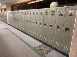 Lenawee Christian School, Adrian, MI Electrostatic Painting of Lockers