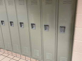 Lenawee Christian School, Adrian, MI Electrostatic Painting of Lockers