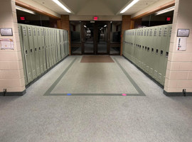 Lenawee Christian School, Adrian, MI Electrostatic Painting of Lockers