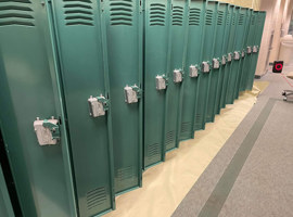 Lenawee Christian School, Adrian, MI Electrostatic Painting of Lockers