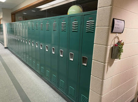 Lenawee Christian School, Adrian, MI Electrostatic Painting of Lockers