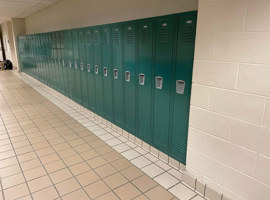 Lenawee Christian School, Adrian, MI Electrostatic Painting of Lockers