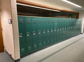 Lenawee Christian School, Adrian, MI Electrostatic Painting of Lockers