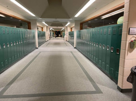 Lenawee Christian School, Adrian, MI Electrostatic Painting of Lockers